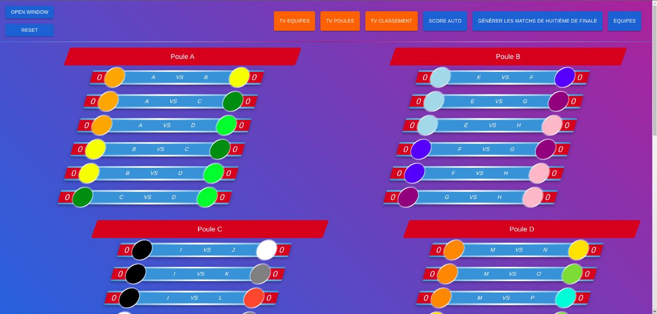 Aperçu du projet Scoreboard pétanque